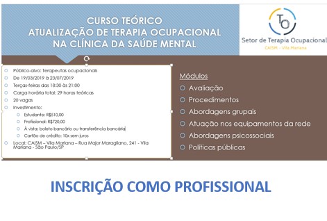 ATUALIZAÇÃO EM TERAPIA OCUPACIONAL - PROFISSIONAL
